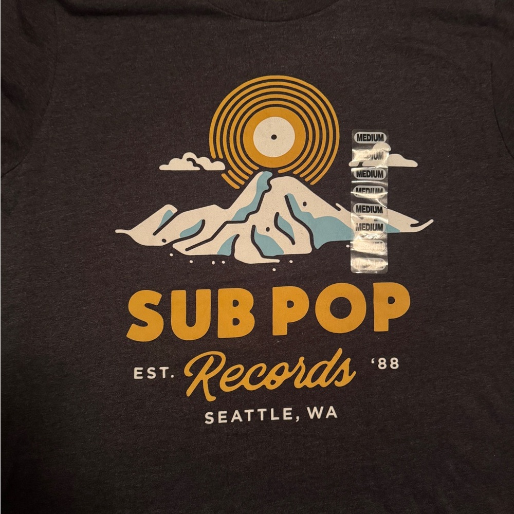 Sub Pop Records Black Short Sleeve Tee - Picture 2 of 3